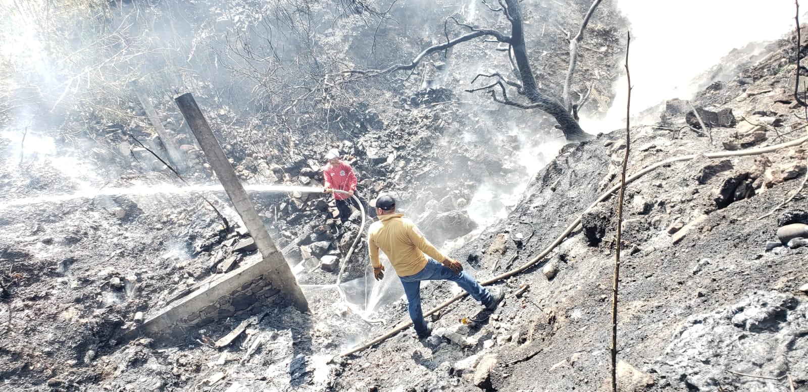 SE SOFOCA INCENDIO EN LA COMUNIDAD DE SANTA ROSA TREINTA.