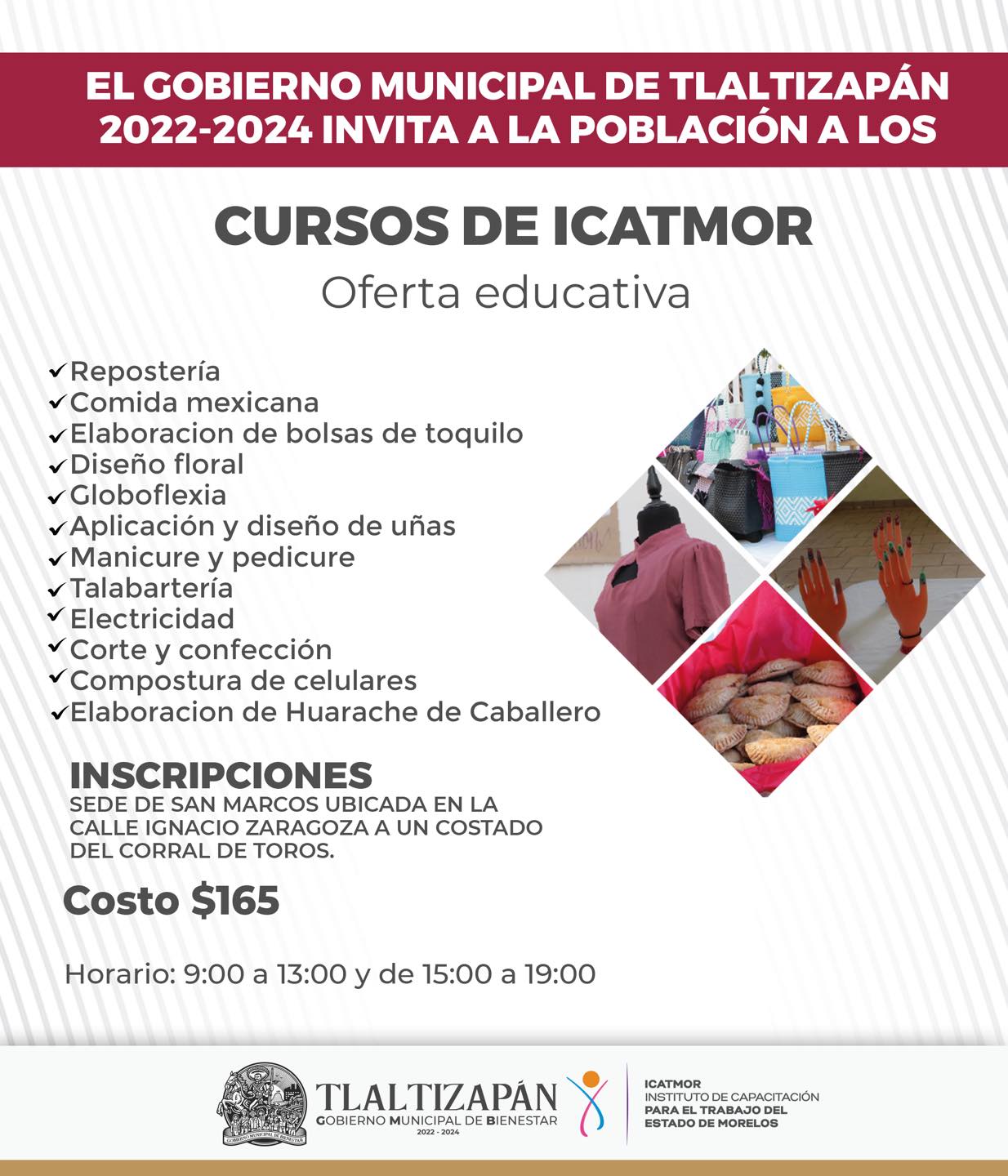 CONVOCATORIA CURSOS IMPARTIDOS POR EL ICATMOR EN TLALTIZAPÁN