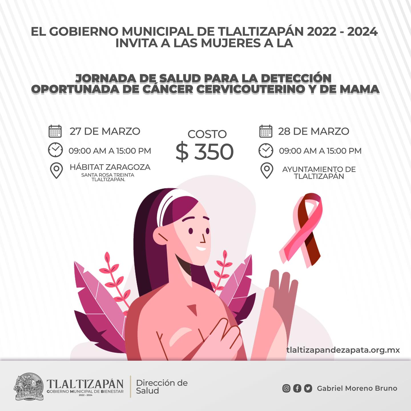 JORNADA DE SALUD PARA LA DETECCIÓN OPORTUNA DE CÁNCER CERVICOUTERINO Y DE MAMA