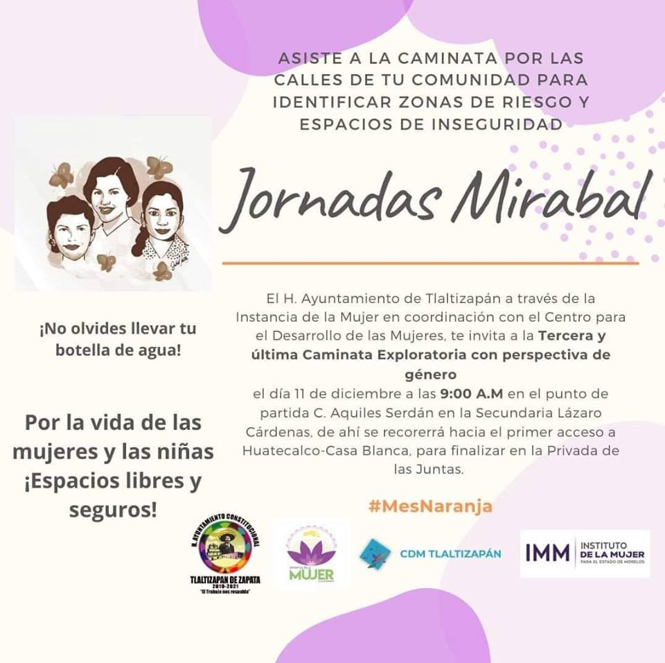 LA INSTANCIA DE LA MUJER TE INVITA A LAS JORNADAS MIRABAL.