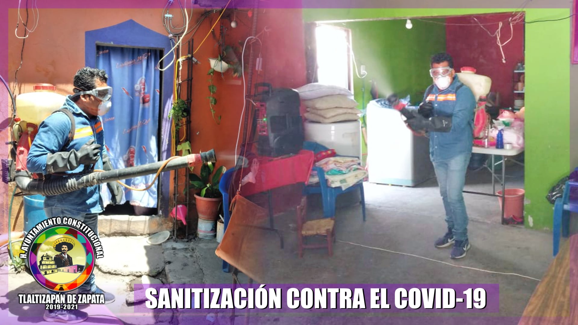 SANITIZACIÓN POR COVID-19 EN TLALTIZAPÁN.