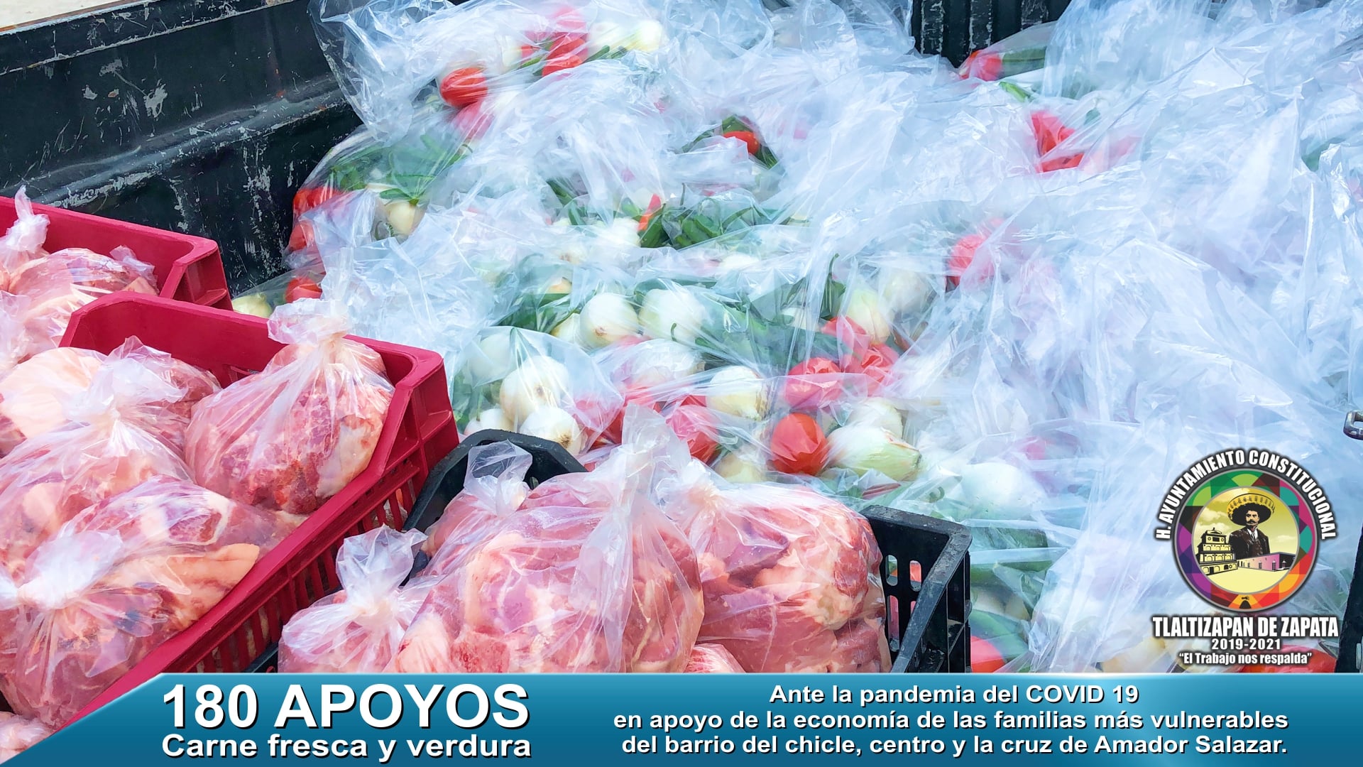 SE REALIZÓ LA ENTREGA DE APOYOS DE CARNE EN AMADOR SALAZAR.